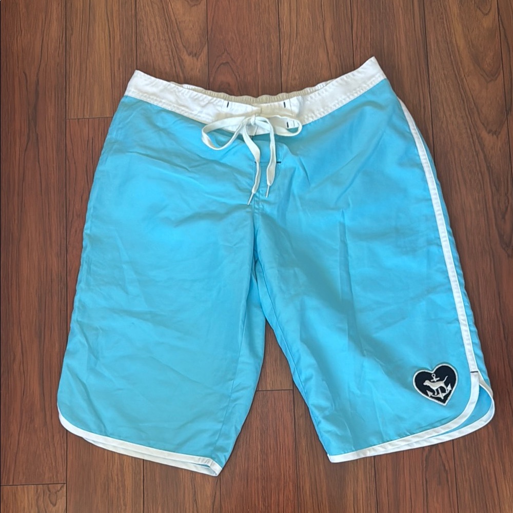 PINK Victoria's Secret Blue and White Board Shorts